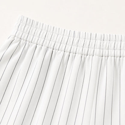 White Stripe Straight Pants