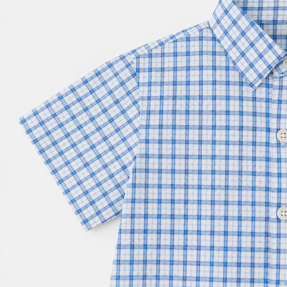 Blue Check Shirt Set