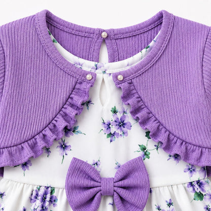 Cardigan and Floral Dress Set