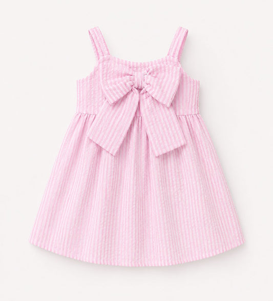 Pink Stripe Bow Dress