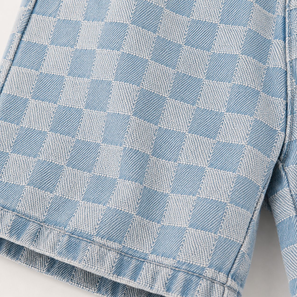 Check Denim Shorts
