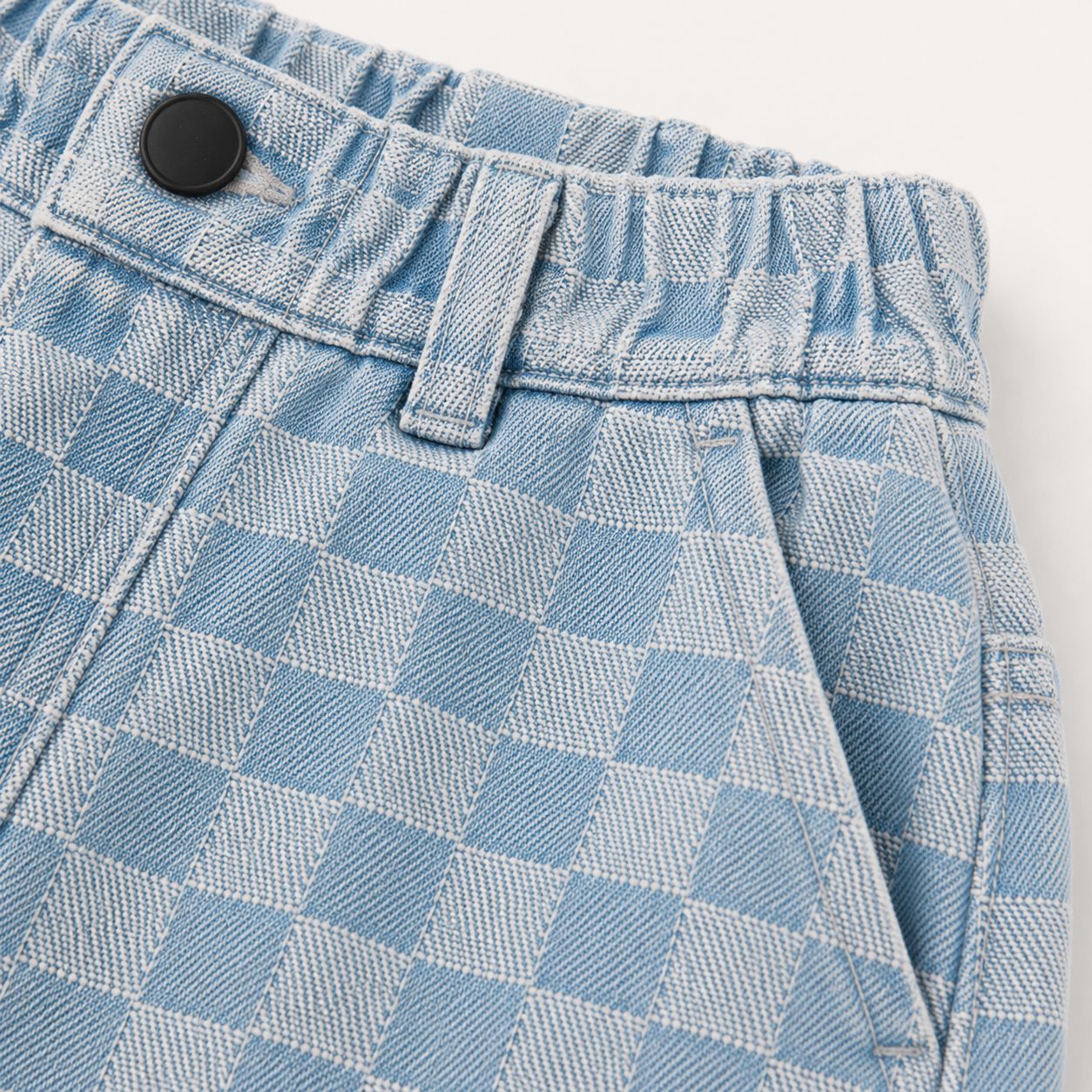 Check Denim Shorts