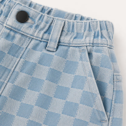 Check Denim Shorts