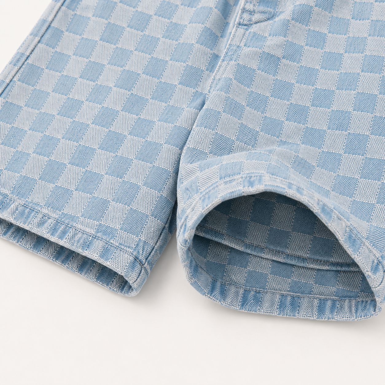 Check Denim Shorts