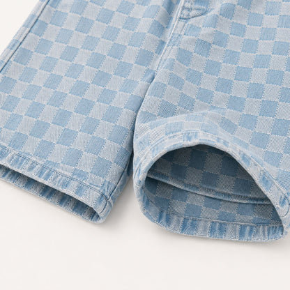 Check Denim Shorts