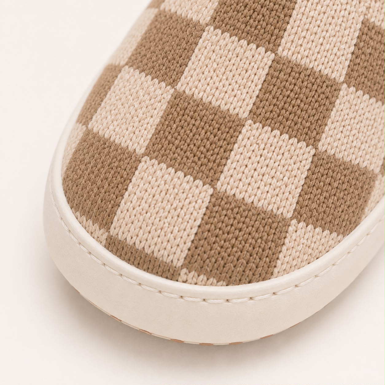 Check Knit Slip-On Shoes