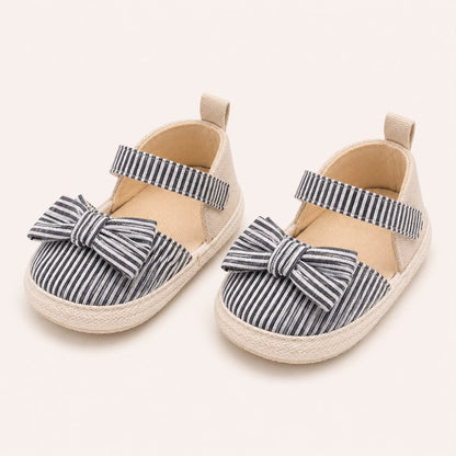 Striped Bow Shoes