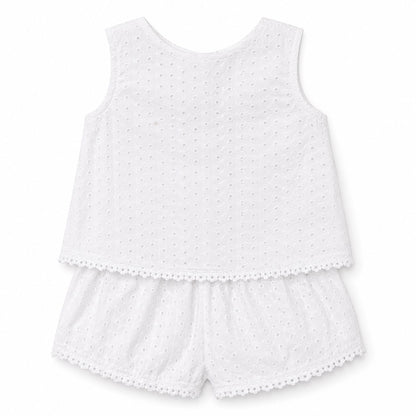 Lace Trim Shorts Set