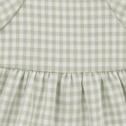 Plaid Baby Romper with Headband