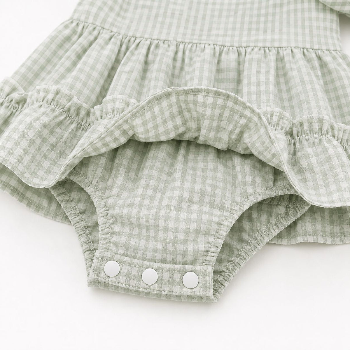 Plaid Baby Romper with Headband