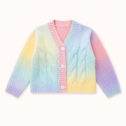 Rainbow Knit Baby Cardigan