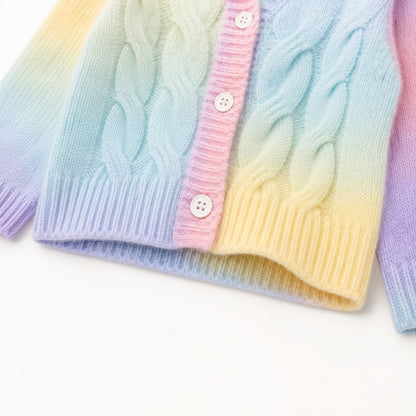 Rainbow Knit Baby Cardigan
