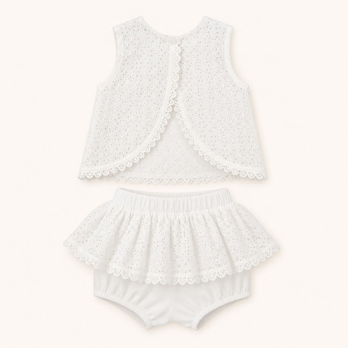 Lace Trim Shorts Set