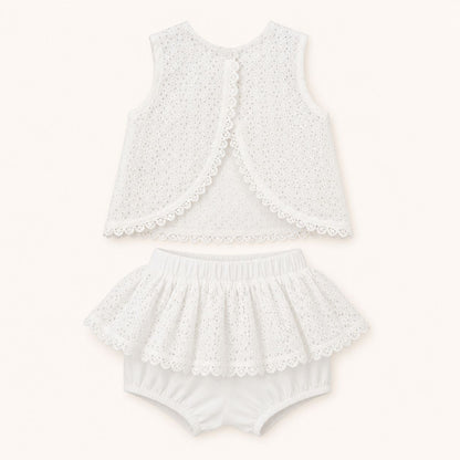 Lace Trim Shorts Set