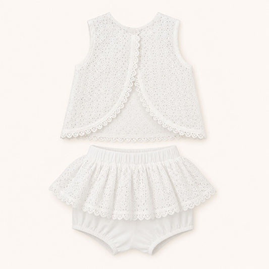 Lace Trim Shorts Set