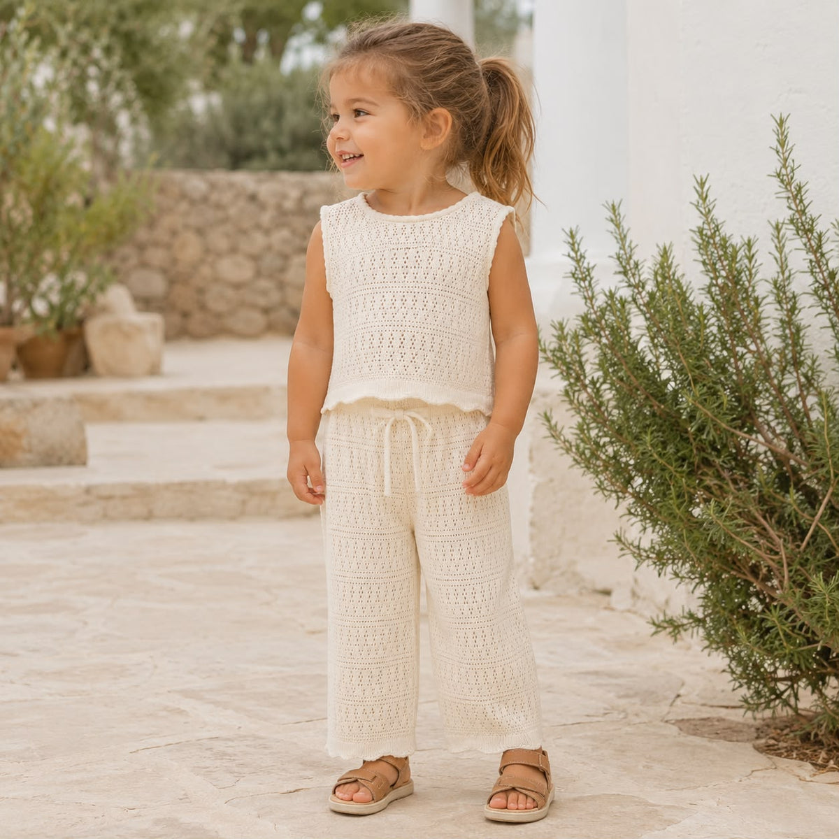 Sleeveless Knit Top and Pants Set