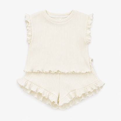 Knitted Frill Top and Shorts Set