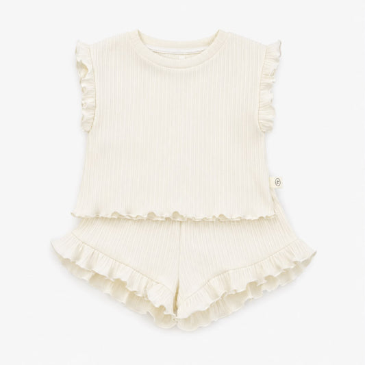 Knitted Frill Top and Shorts Set