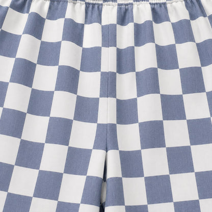 Checkered Denim Pants