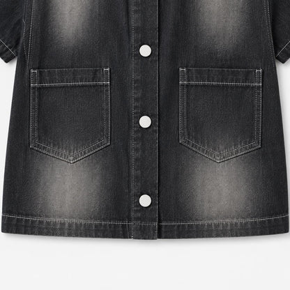 Denim Shirt and Shorts Set