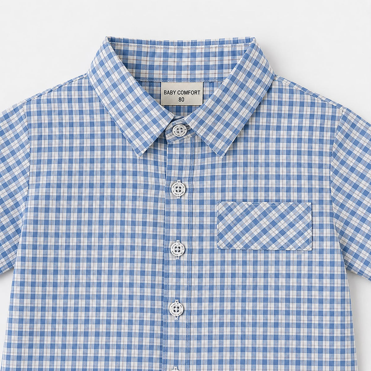 Blue Check Shirt Set