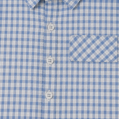 Blue Check Shirt Set