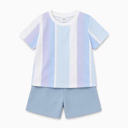 Striped T Shirt and Shorts Set