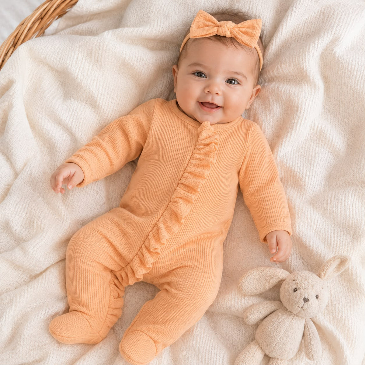 Ruffle Zip Footed Romper Set