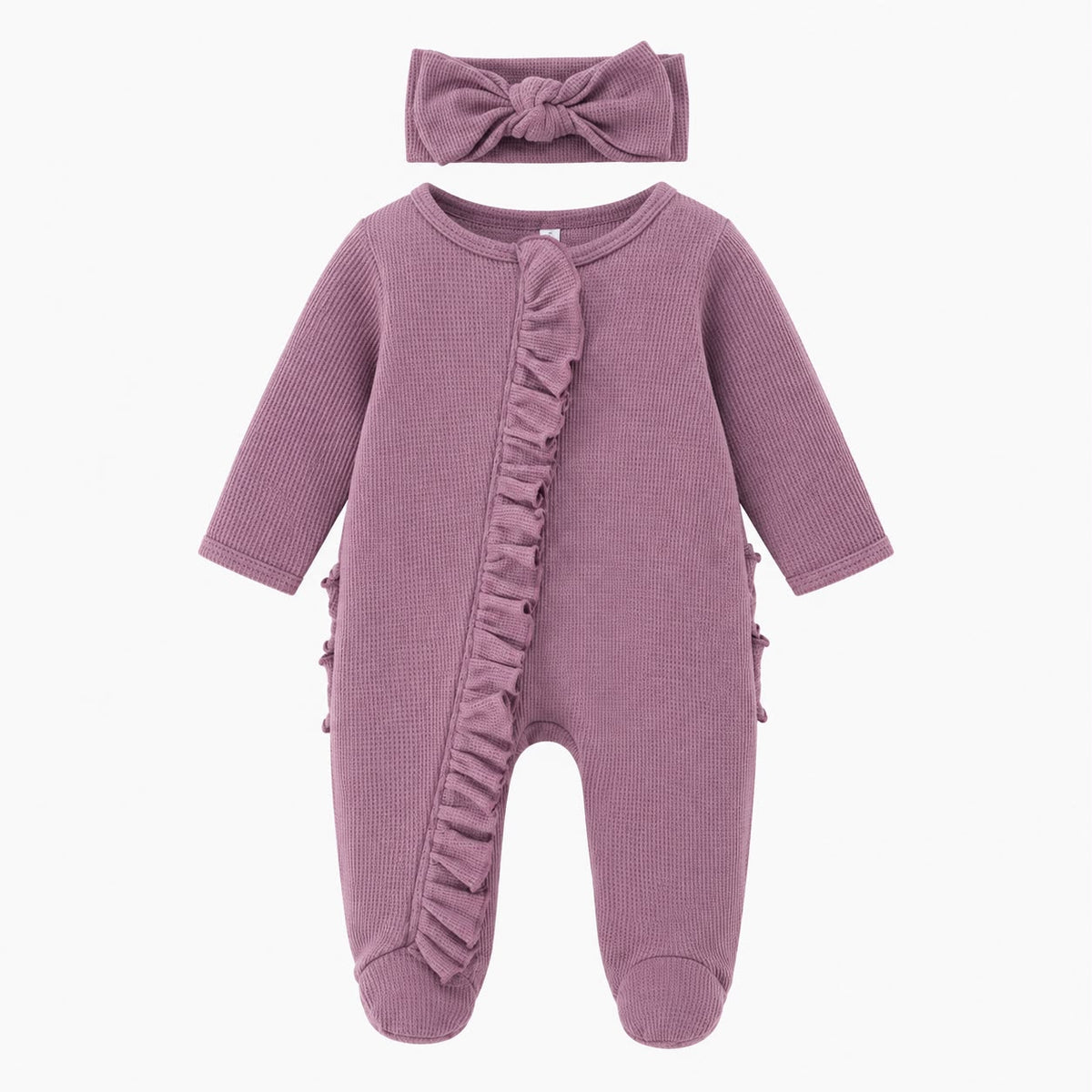 Ruffle Zip Footed Romper Set