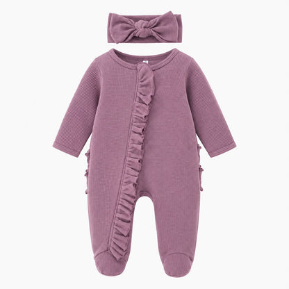 Ruffle Zip Footed Romper Set