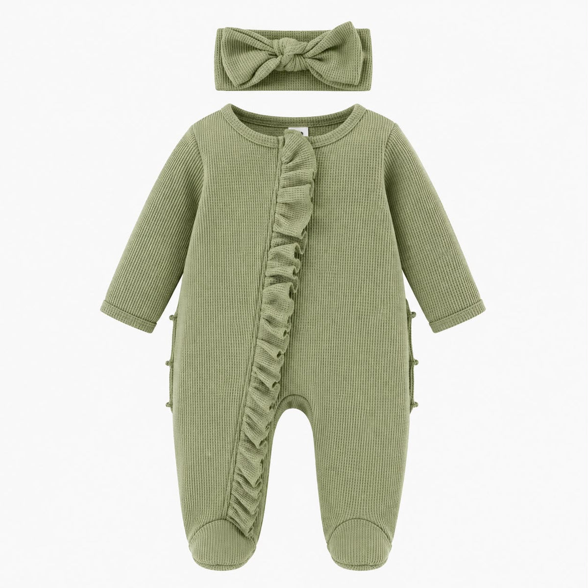 Ruffle Zip Footed Romper Set