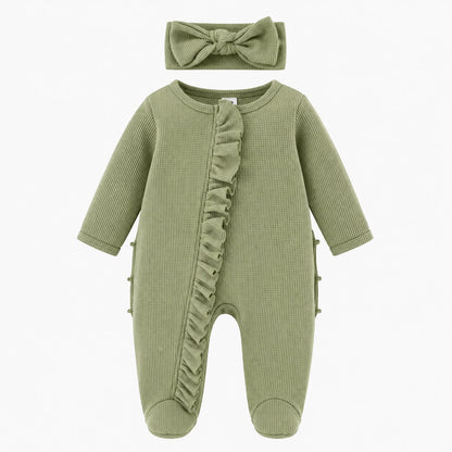Ruffle Zip Footed Romper Set