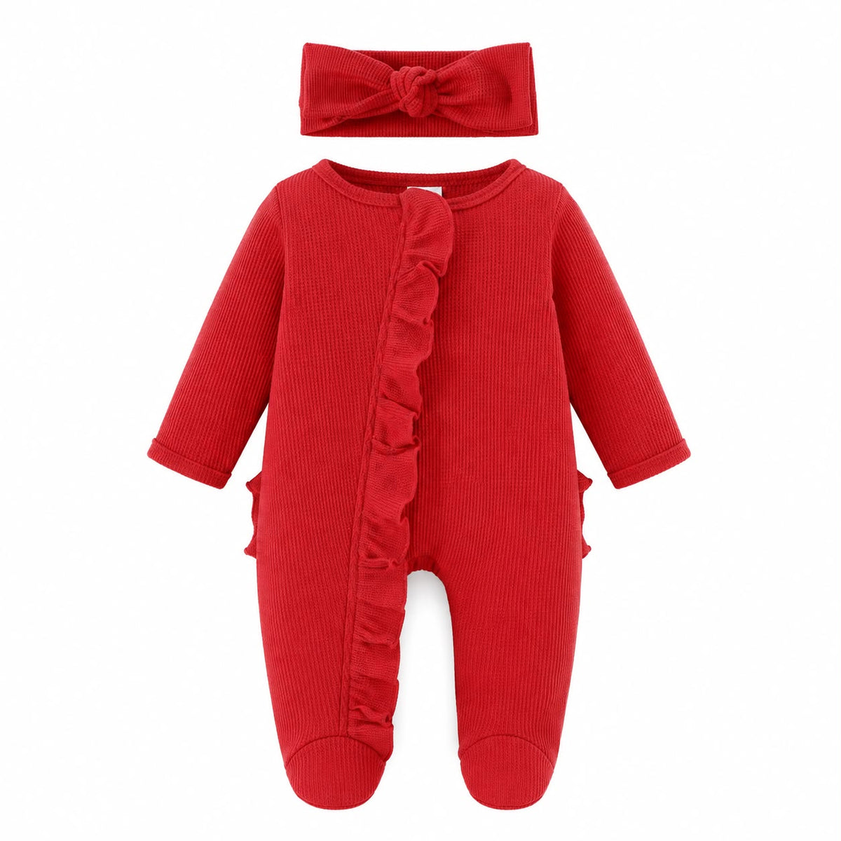 Ruffle Zip Footed Romper Set