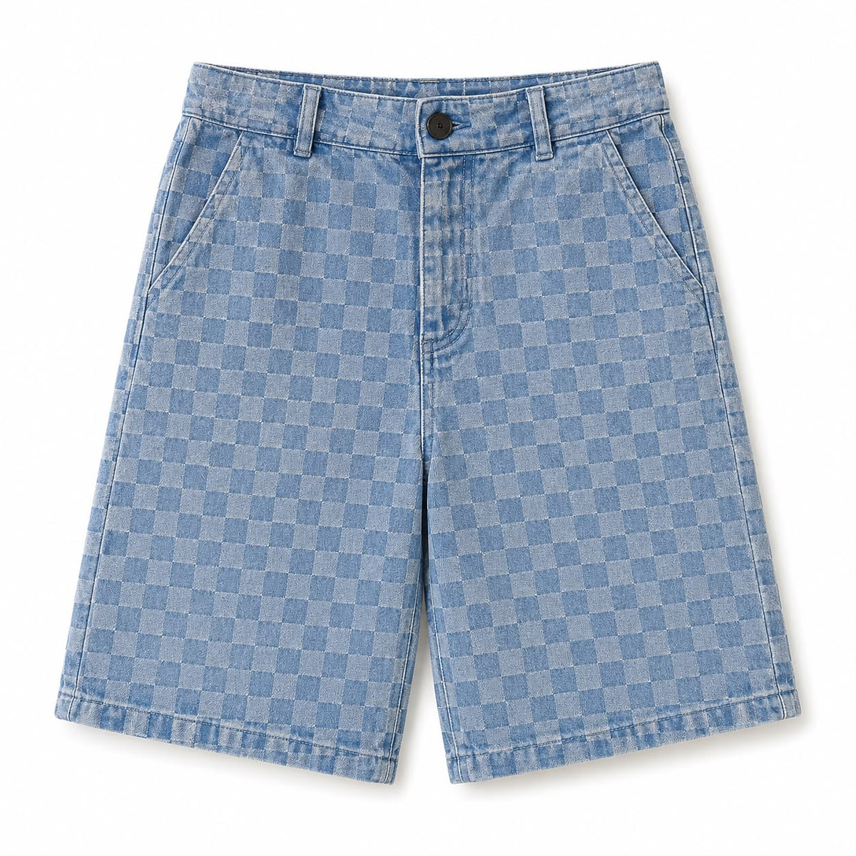 Check Denim Shorts