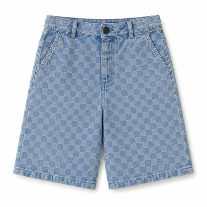 Check Denim Shorts