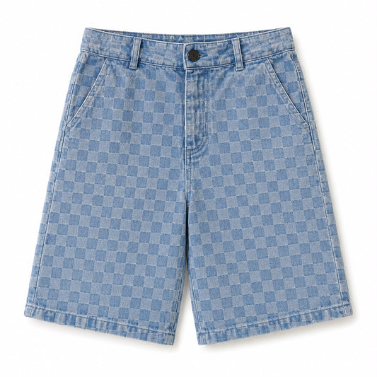 Check Denim Shorts