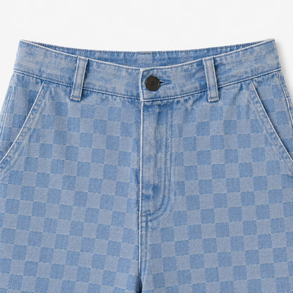 Check Denim Shorts