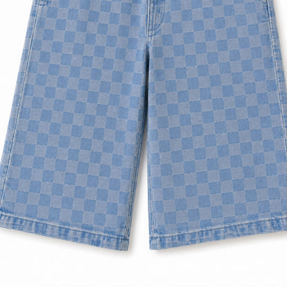 Check Denim Shorts
