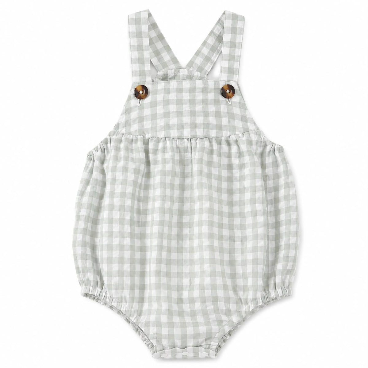 Gingham baby romper
