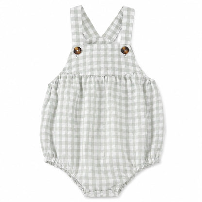 Gingham baby romper