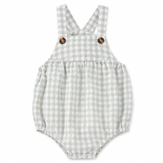 Gingham baby romper