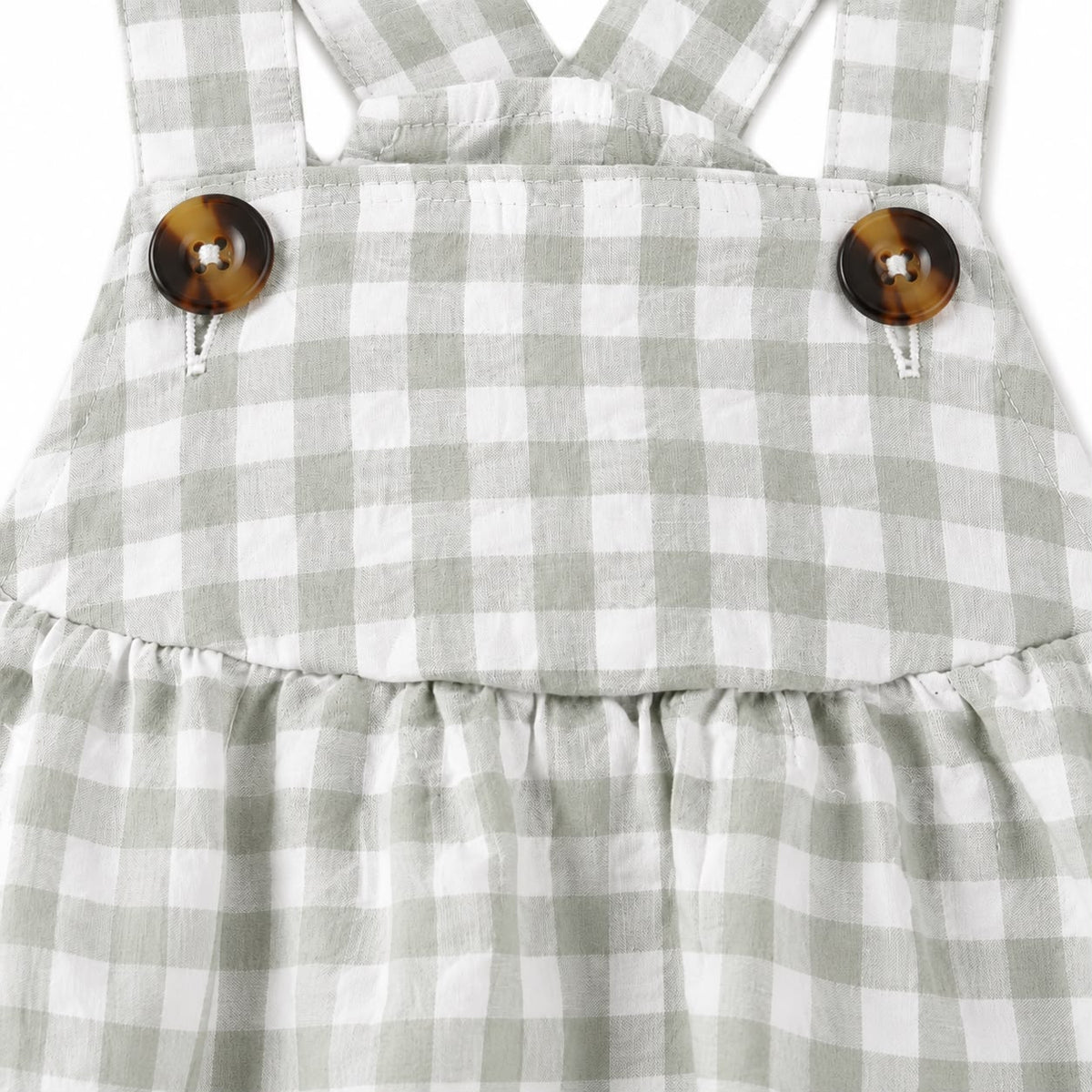 Gingham baby romper