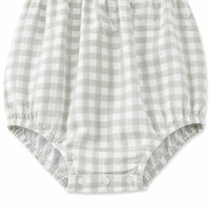 Gingham baby romper