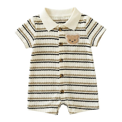 Striped Baby Polo Romper