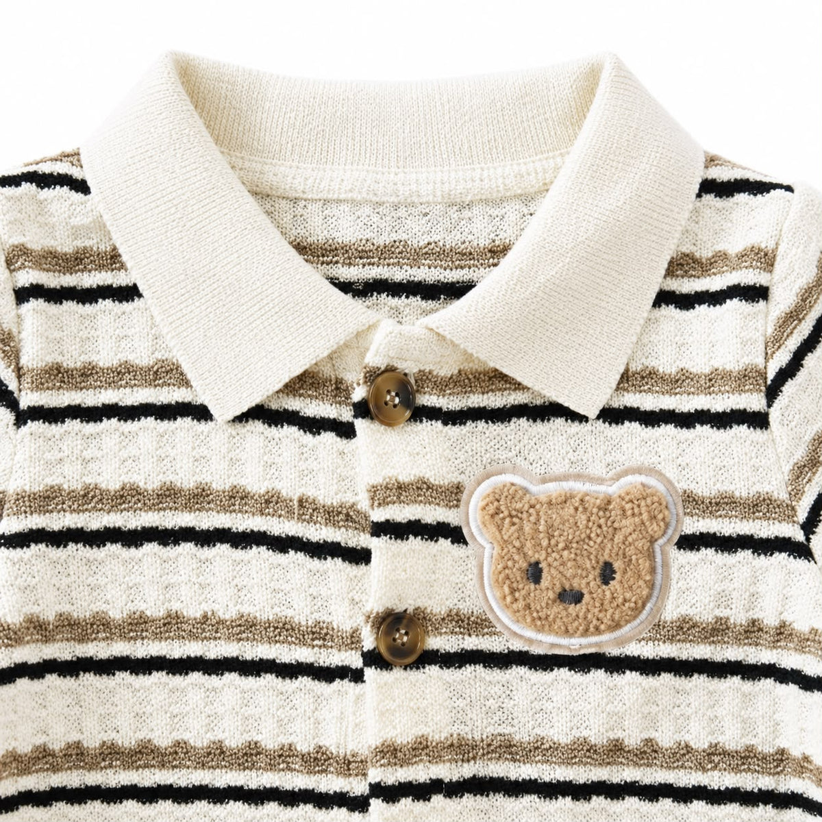 Striped Baby Polo Romper