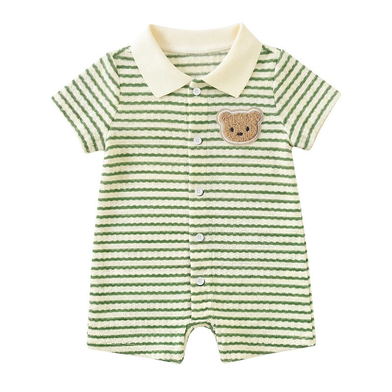 Striped Baby Polo Romper