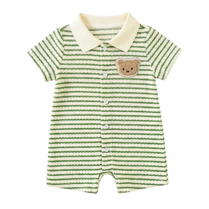 Striped Baby Polo Romper