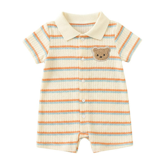 Striped Baby Polo Romper