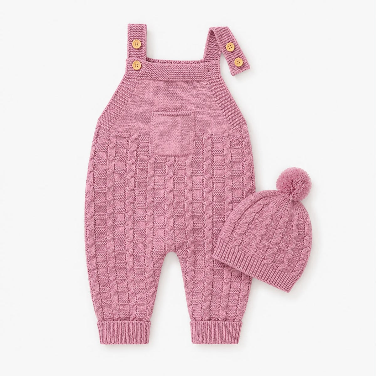Baby Cable Knit Overall Set