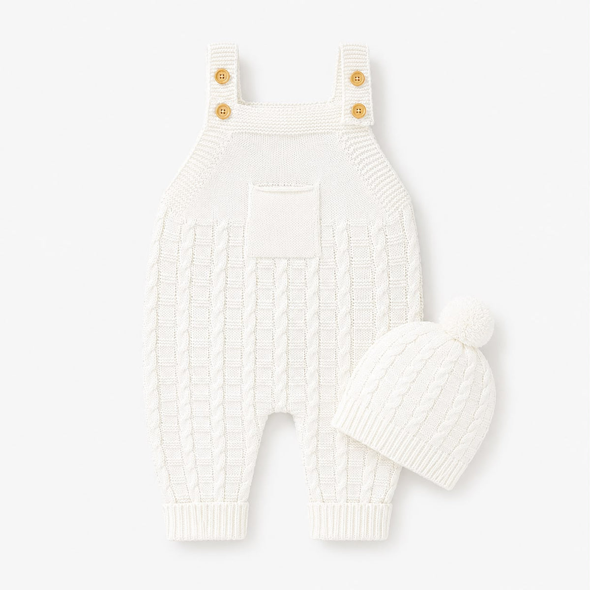 Baby Cable Knit Overall Set